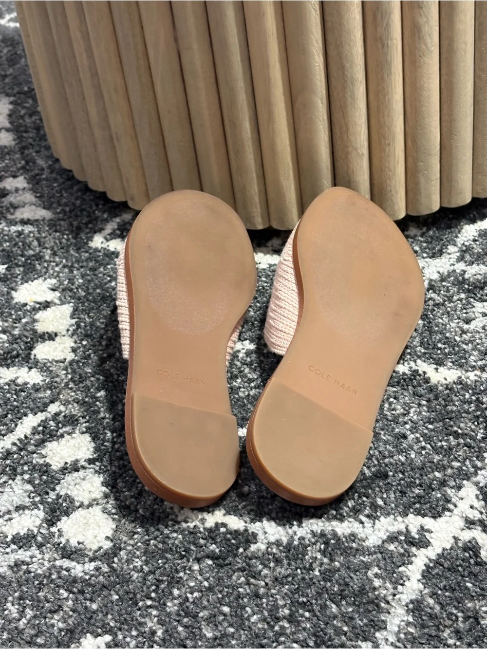 Cole Haan Womens Slide Sandals - Size 9B - Blush Pink Woven - Like New